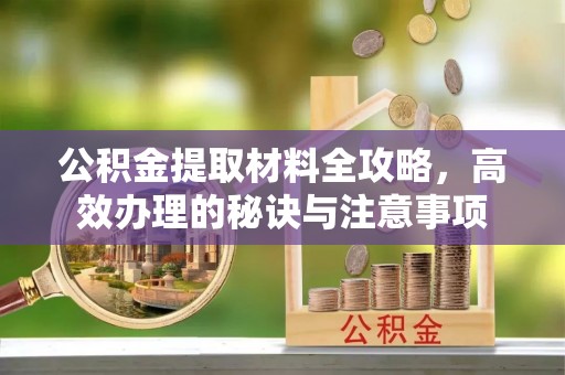 潍城公积金提取材料全攻略，高效办理的秘诀与注意事项
