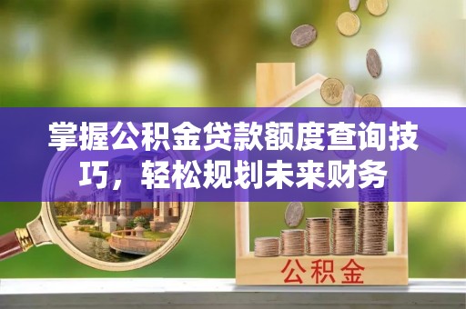 潍城掌握公积金贷款额度查询技巧，轻松规划未来财务