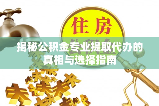 潍城揭秘公积金专业提取代办的真相与选择指南